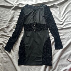 Black zebra mini dress